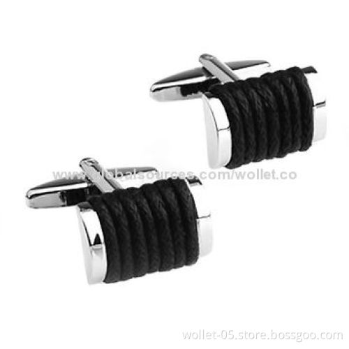 Groomsmen Wedding Stainless Steel Cufflinks with Carbon Fiber Inlay, Engraved Logos
